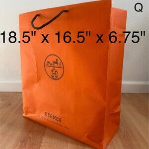 Hermes Paper Shopping Bag - orange large, 18.5" x 16.5" x 6.75" [Q]